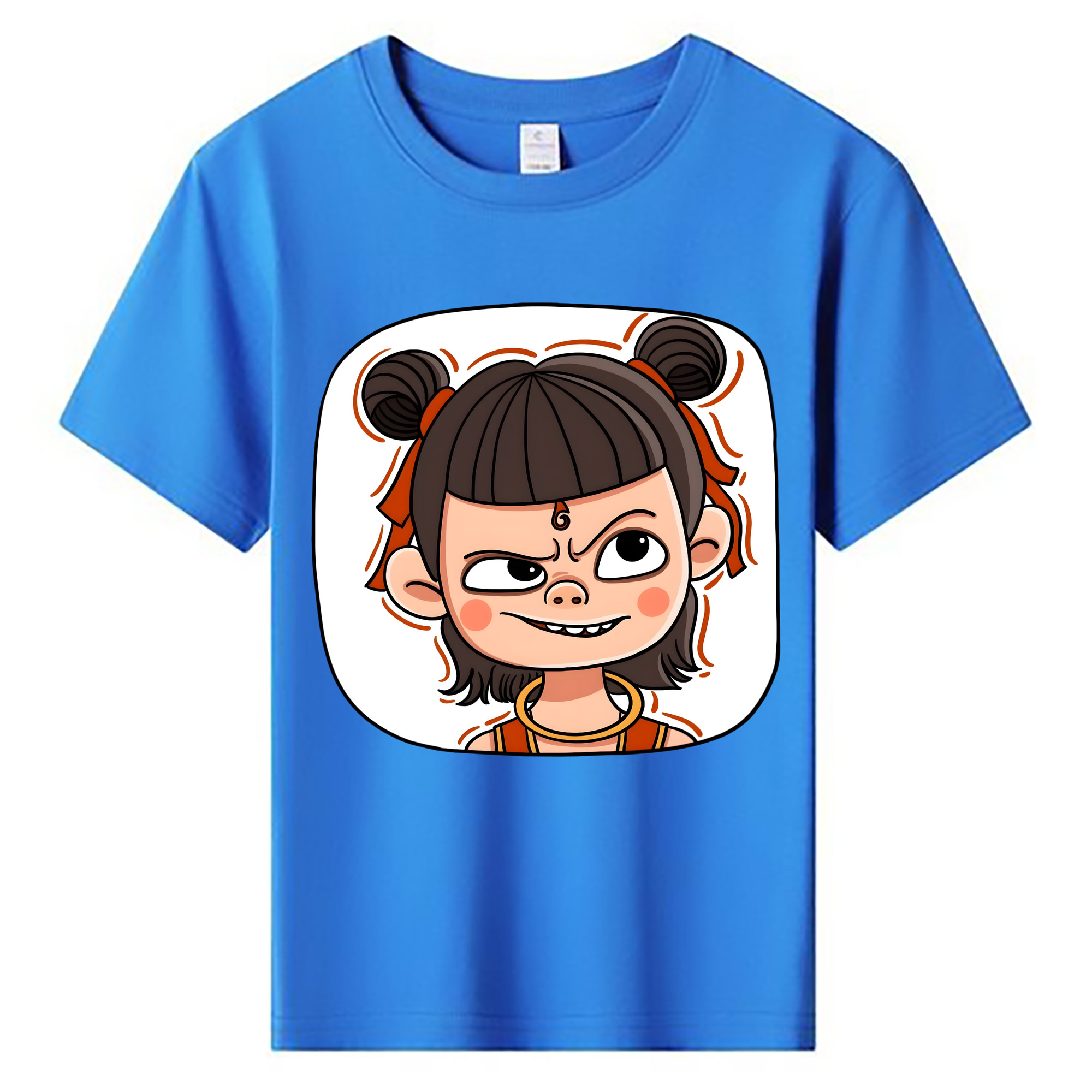 （画像用） Ne Zha 2 ナタ 魔童の大暴れ 綿100％キッズTシャツ（フロントプリント）